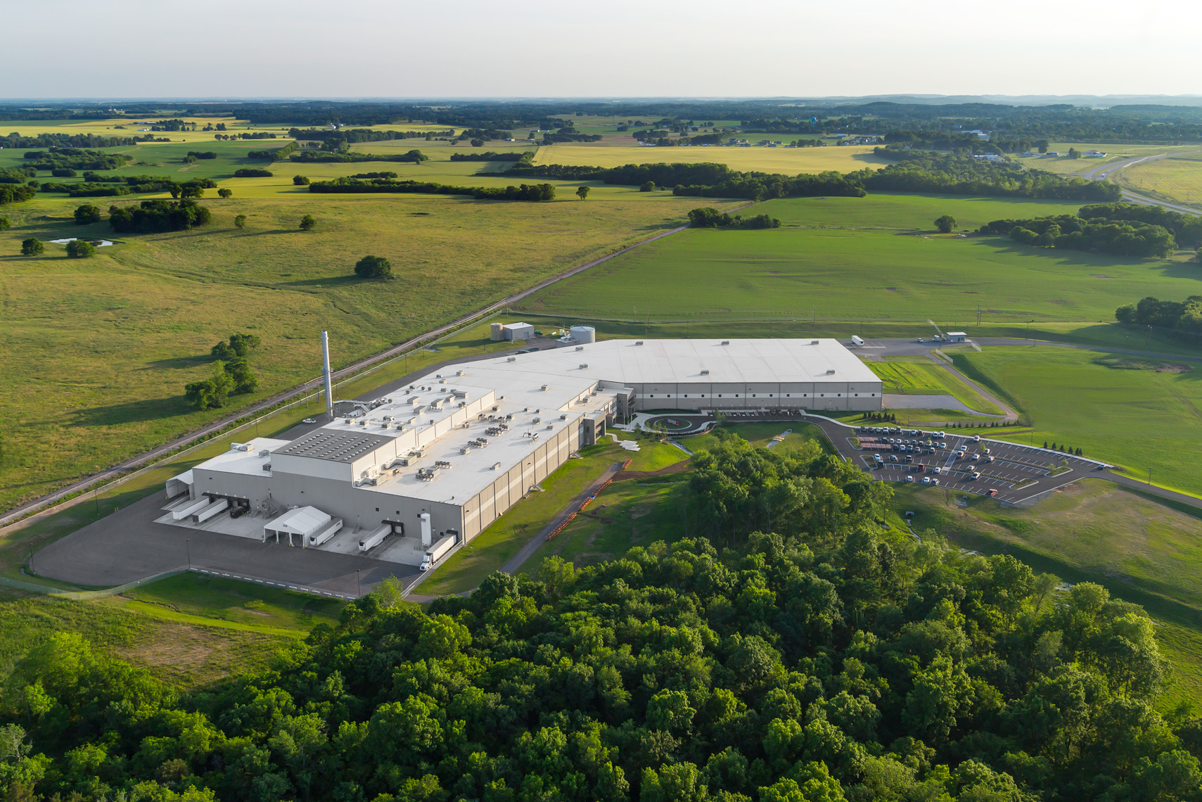 aerial of champion petfoods manufacturing in auburn Ky
