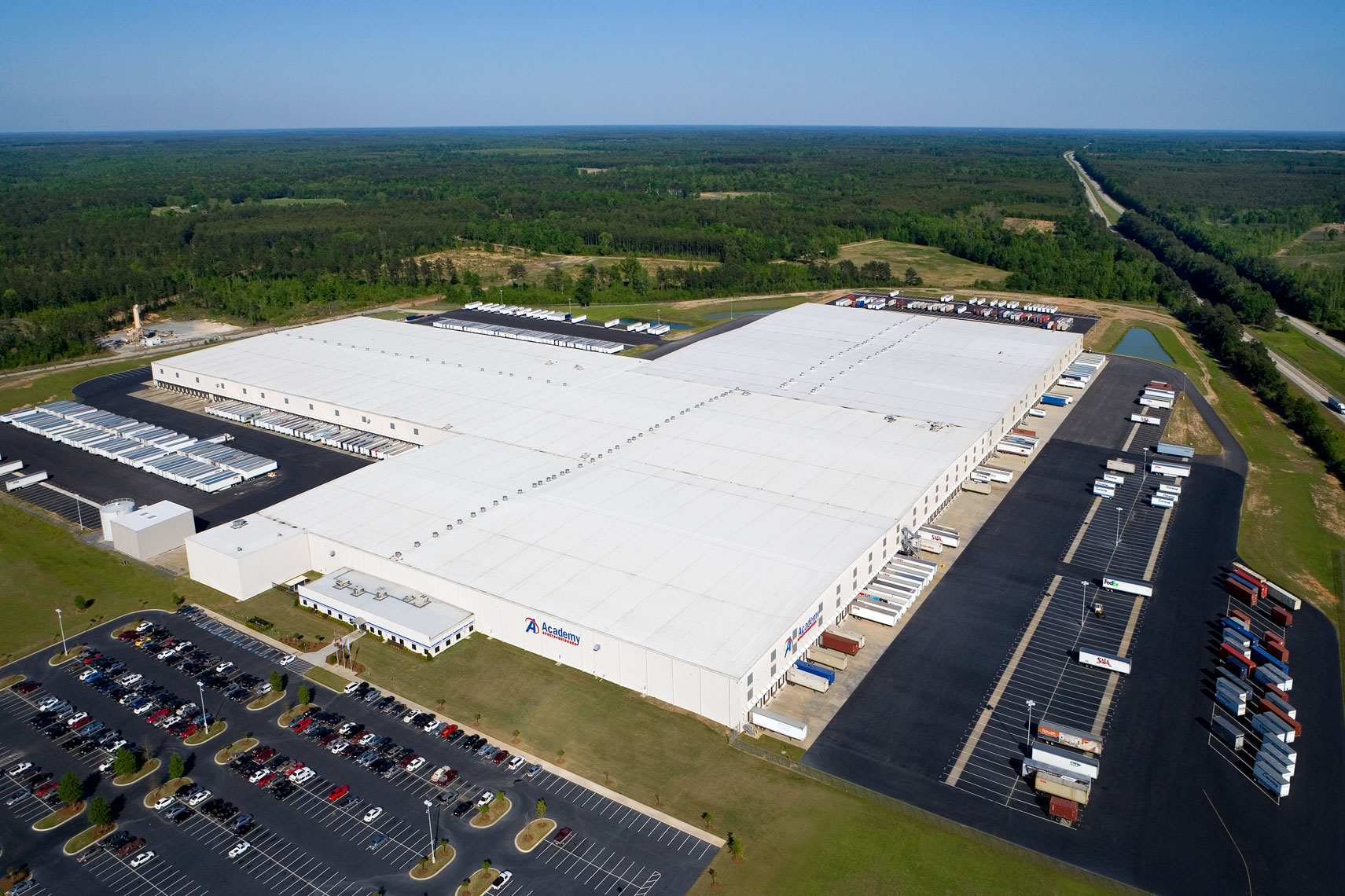aerial of academy sports distribution center in georgia