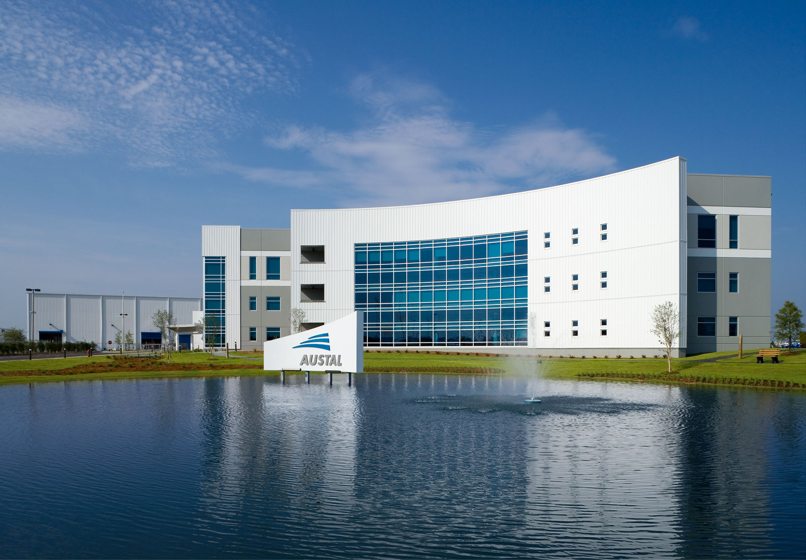 Austal USA Office Complex reflecting pool in Mobile, Alabama