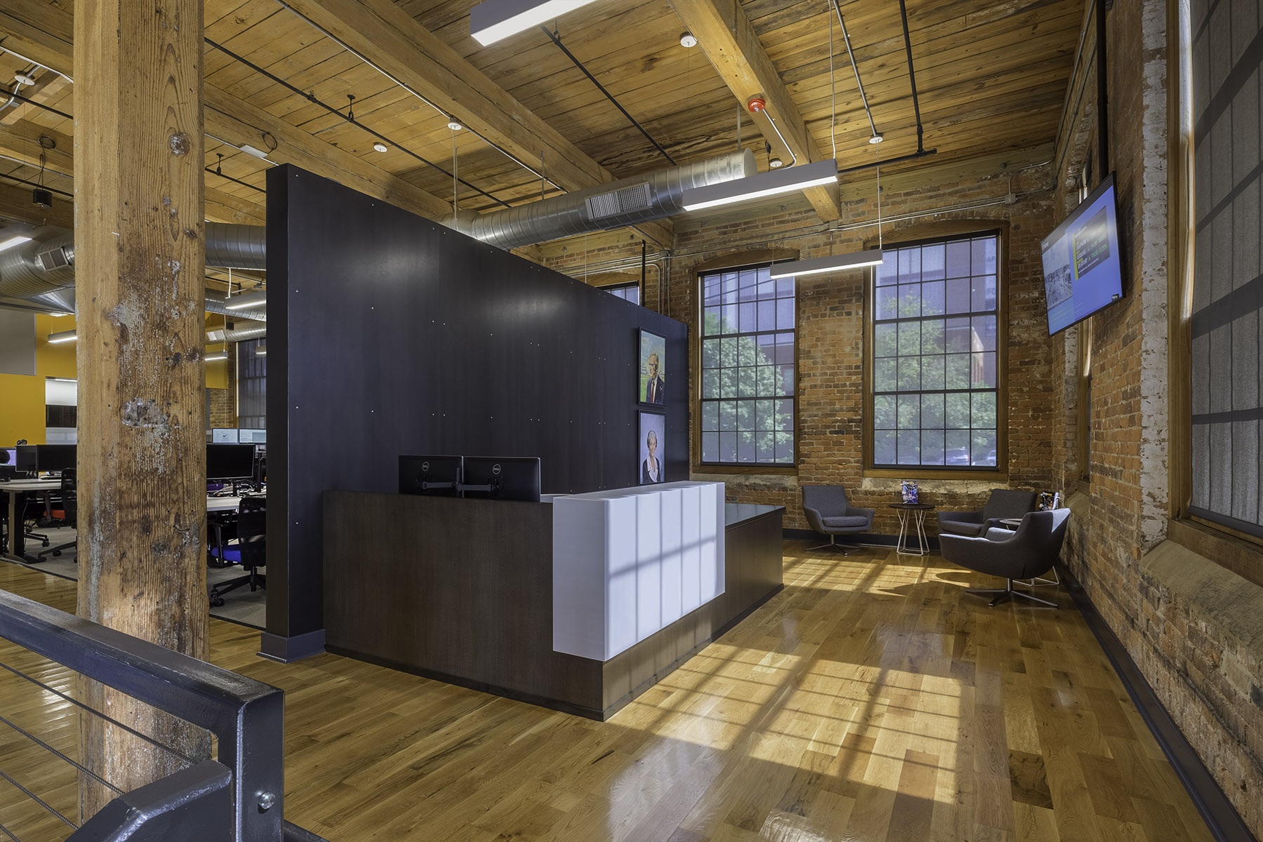 Renovated Corporate Office interior at Camden Cotton Mills in Charlotte