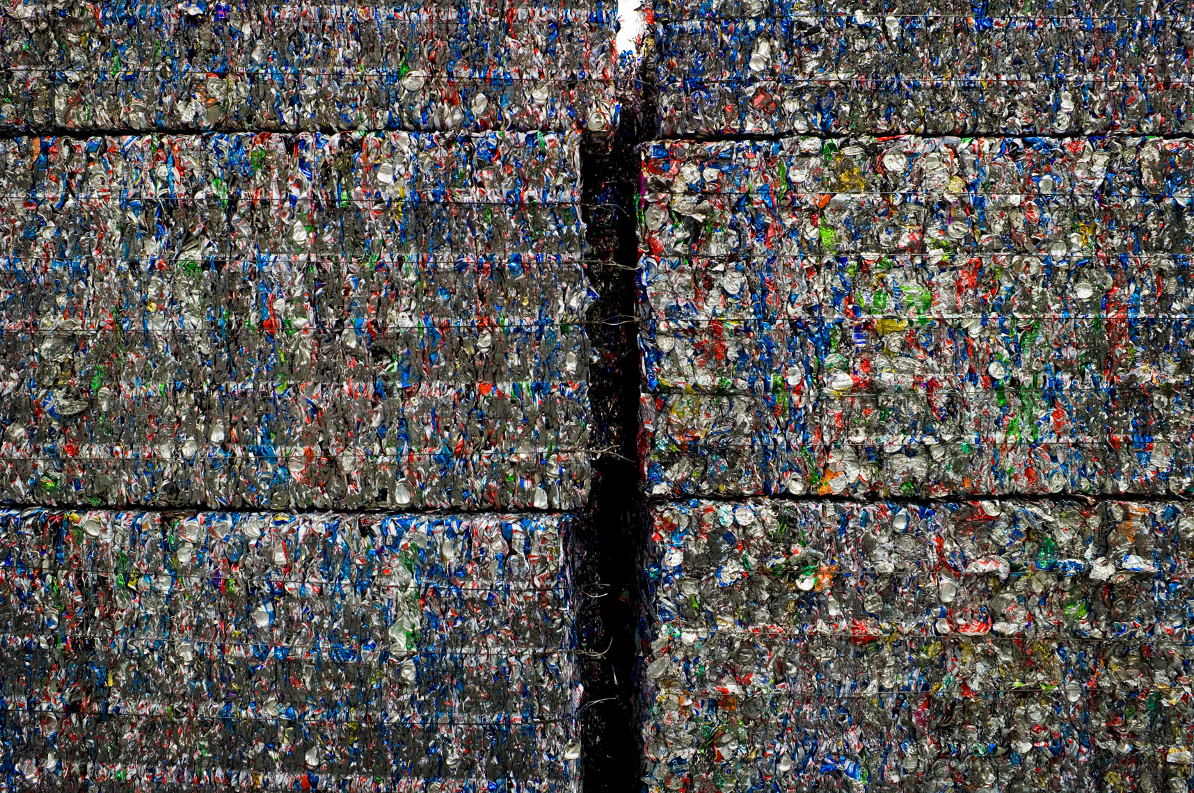 aluminum cans baled for recycling
