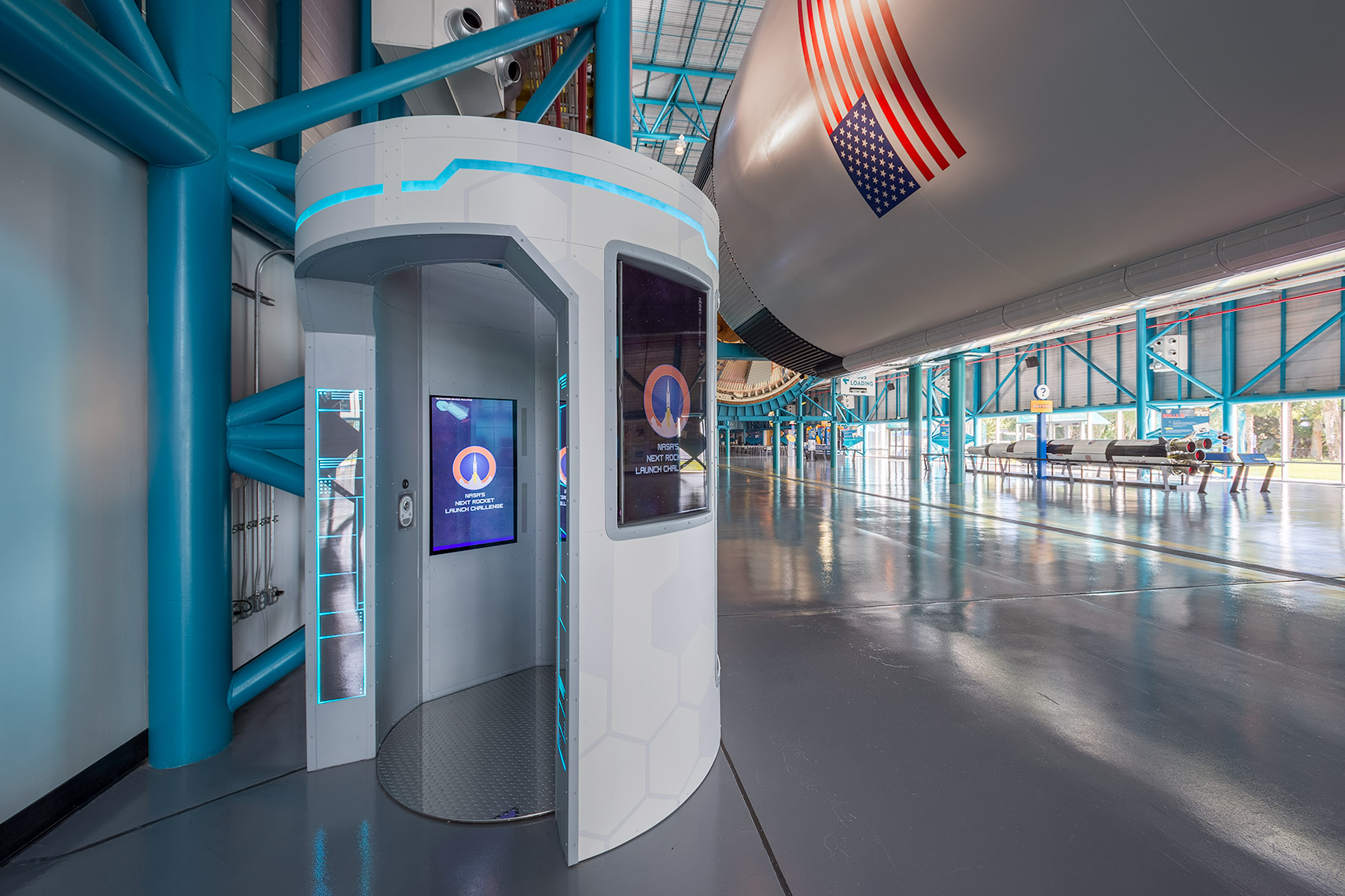 kiosk at kennedy space center