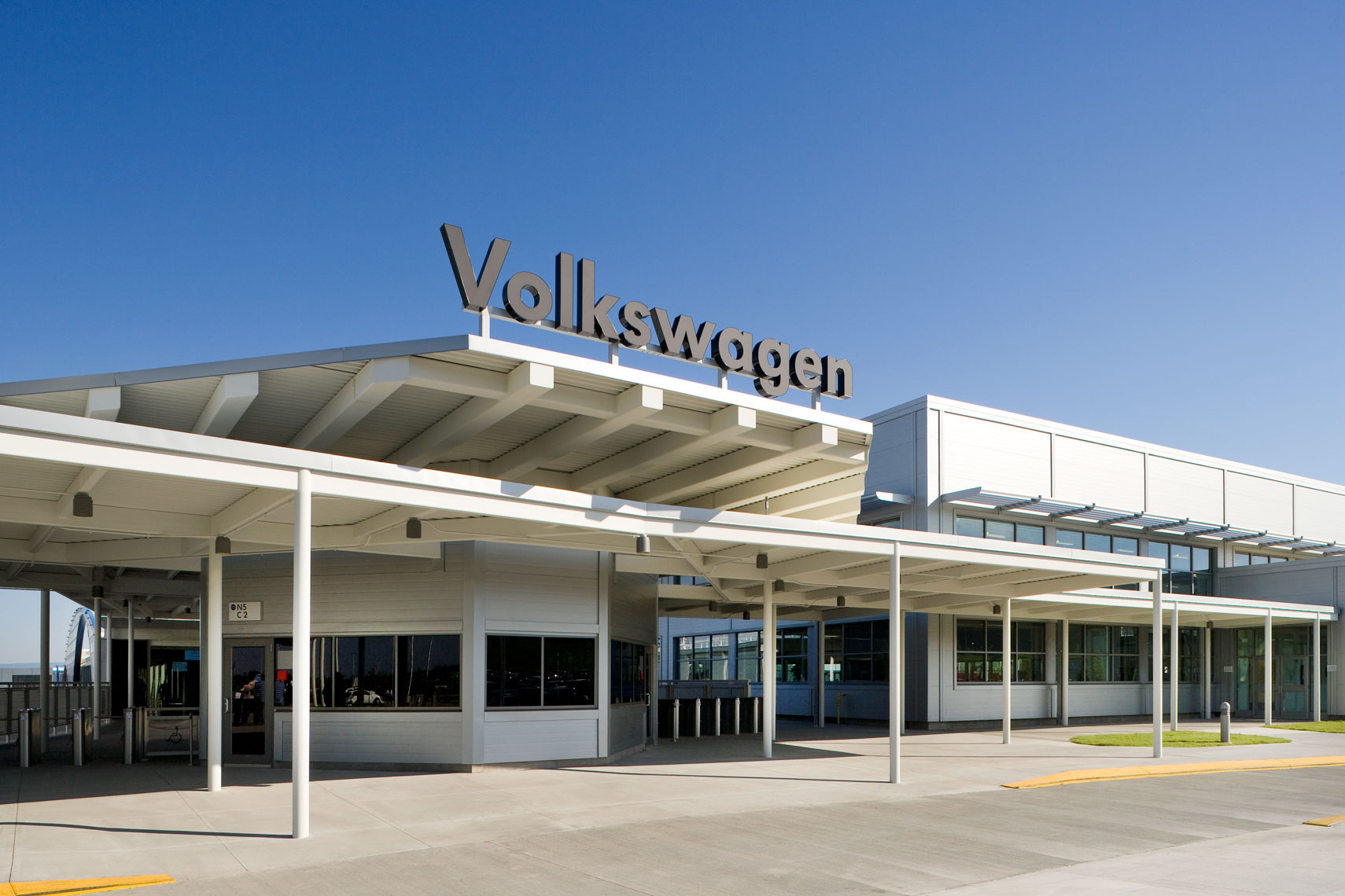 daytime view of Volkswagen security entrance
