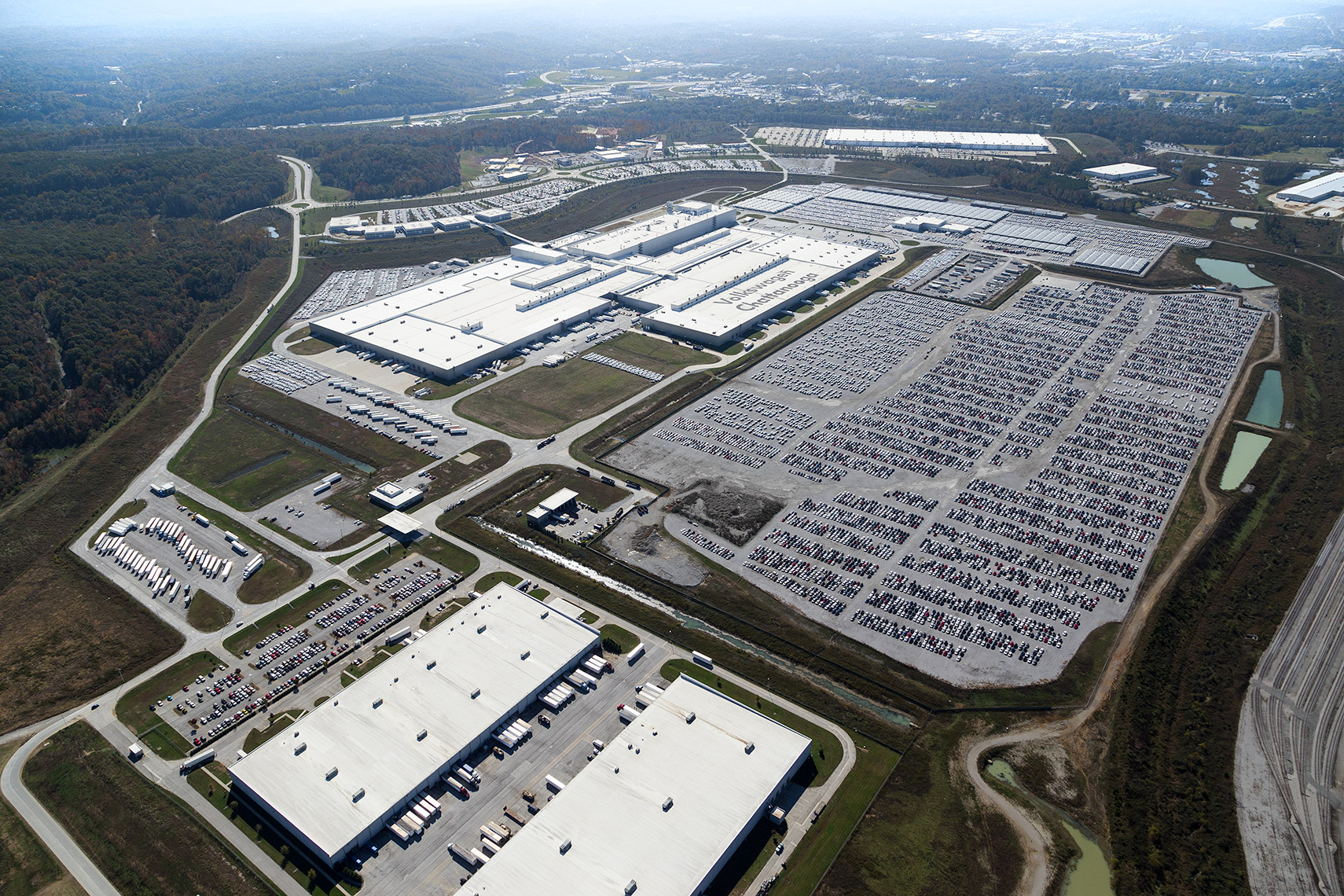alternate aerial view of Volkswagen Assembly Plant
