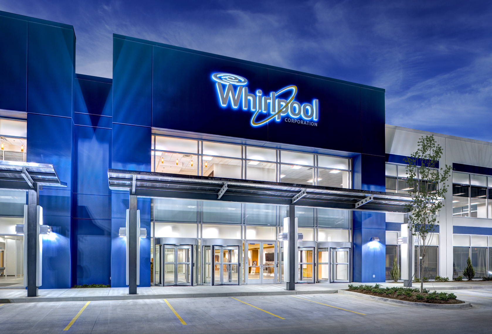 Twilight at Whirpool Corporation testing labs and distribution in Cleveland, TN 