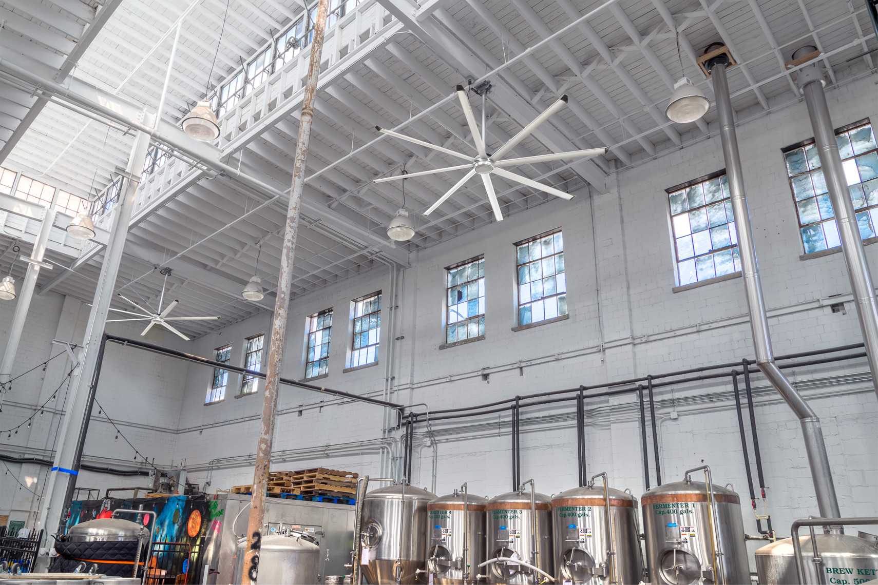 fan application for high bay at Ethereal Brewing