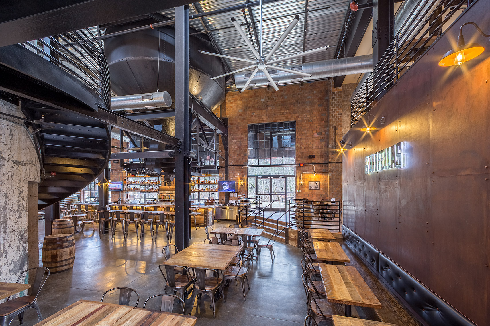 Goodfellas Pizza interior at Manchester Street Distillery District in Lexington