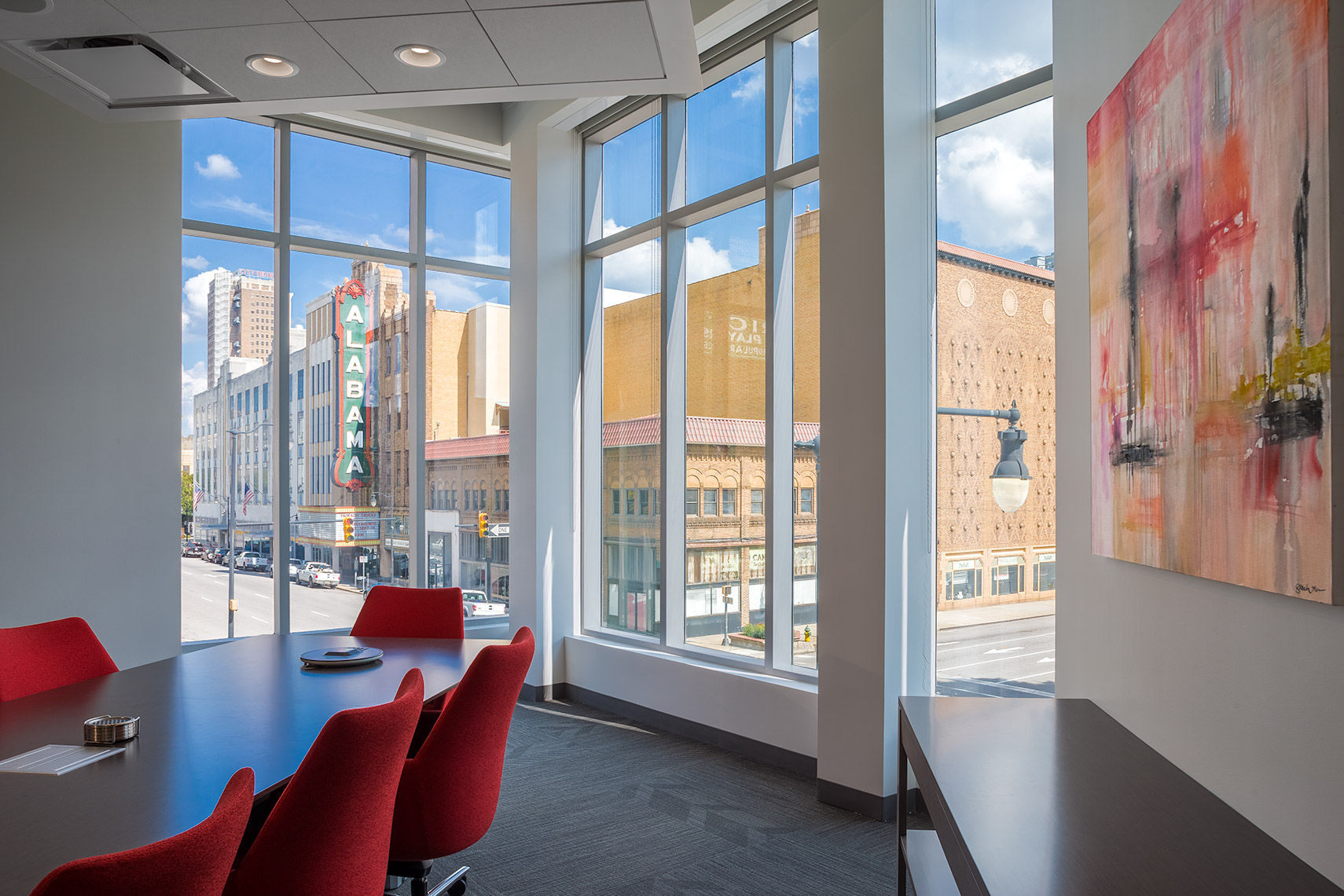Meeting room and city view in Birmingham, Alabama