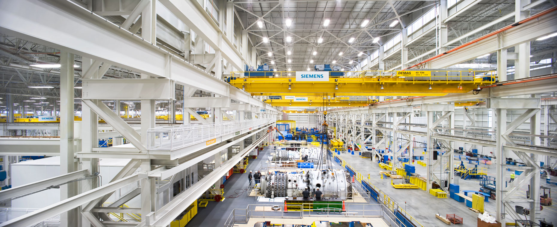 Panoramic view of Siemens Gas Turbine Manufacturing facility
